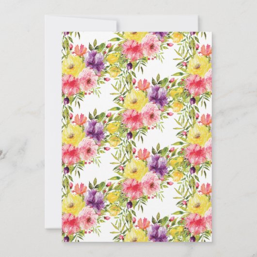 Frühling Garten Blumenbeweis Einladung (Rückseite)