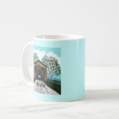Frühling Gedeckte Brücke Kaffeetasse (Vorderseite Links)