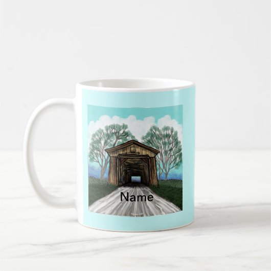 Frühling Gedeckte Brücke Kaffeetasse (Links)