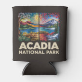 Frühling gegen Herbst Acadia Nationalpark Geschenk Dosenkühler (Vorderseite)