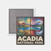 Frühling gegen Herbst Acadia Nationalpark Geschenk Magnet (Vorderseite/Rückseite)