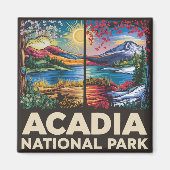 Frühling gegen Herbst Acadia Nationalpark Geschenk Magnet (Vorne)