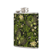 Frühling Grün-Goldmuster Flachmann (Links)