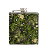 Frühling Grün-Goldmuster Flachmann (Vorderseite)