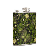 Frühling Grün-Goldmuster Flachmann (Rechts)