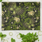 Frühling Grün-Goldmuster Geschirrtuch (Gefaltet)