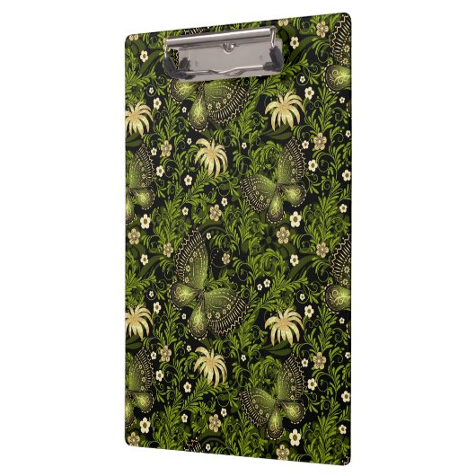 Frühling Grün-Goldmuster Klemmbrett (Links)