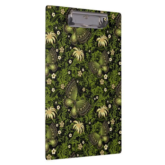 Frühling Grün-Goldmuster Klemmbrett (Rechts)