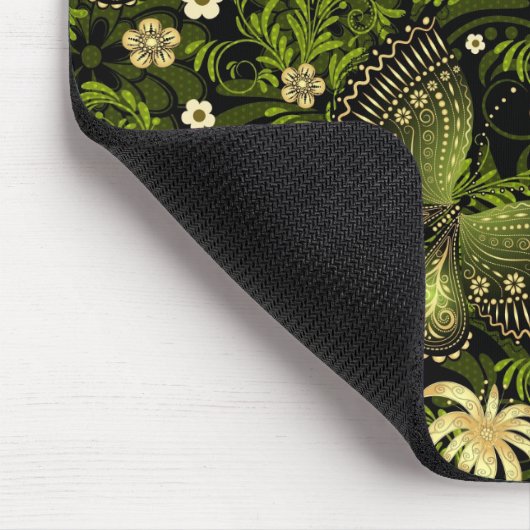 Frühling Grün-Goldmuster Mousepad (Ecke)
