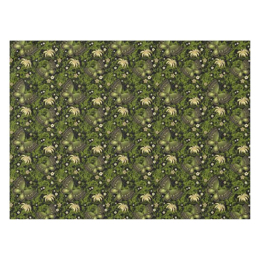 Frühling Grün-Goldmuster Tischdecke (Vorderseite (Horizontal))