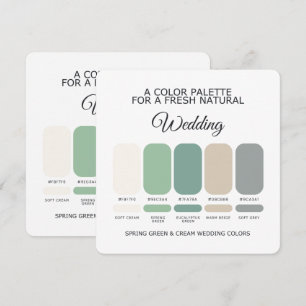 Frühling Grün und Creme Hochzeitsfarben-Palette Ka Einladung