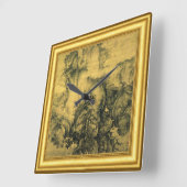 Frühling, Guo Xi Malerei, Gerahmt Quadratische Wanduhr (Winkel)