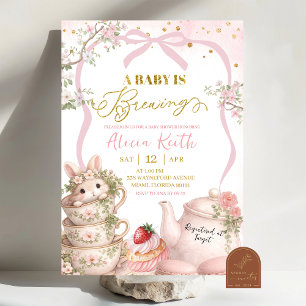 Frühling-Hasen-Tee-Baby-Baby-Party-Begrüßung Einladung
