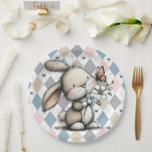 Frühling Hasenfigur Pappteller