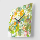 Frühling hat Frühling II Quadratische Wanduhr (Winkel)