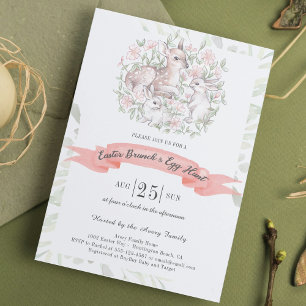 Frühling Hirsch Bunny Brunch & Egg Hunt Ostern Einladung