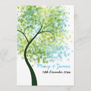 Frühling Hochzeit Swirly Baum "Save The Date" Einladung