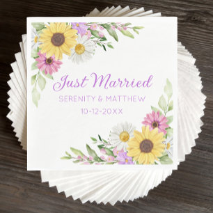 Frühling Hochzeit Wildblume Sonnenblume Gerade Ver Serviette
