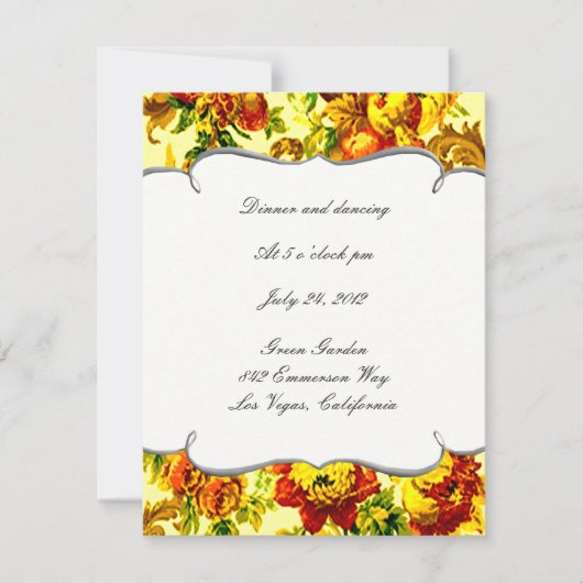 Frühling Hochzeitsempfang Karte (Vorderseite)