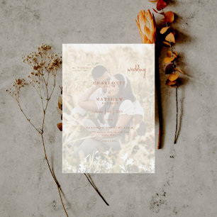 Frühling Hochzeitsterrakotta-Foto-Einladung poetis Einladung