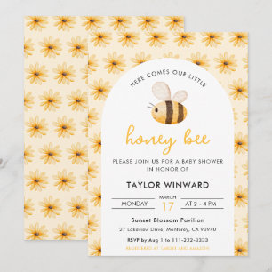 Frühling Hummel und Gänseblümchen Baby Shower Einladung