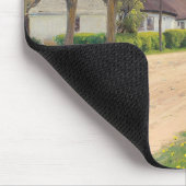 Frühling im Dorf mit Mädchen auf der Straße Mousepad (Ecke)