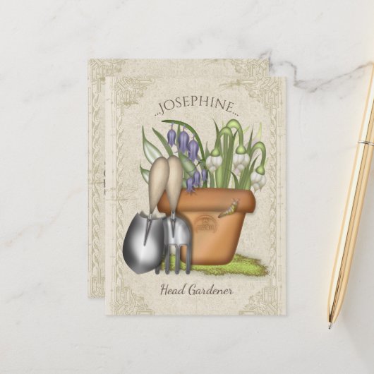 Frühling im Garten Postkarte (Vorderseite/Rückseite Beispiel)