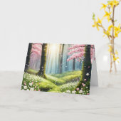 Frühling im Wald zum Geburtstag Karte (Gelbe Blume)