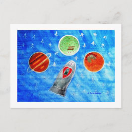 ...Frühling Im Weltraum...Kunst von Jutta Gabriel. Postkarte