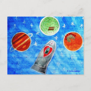 ...Frühling Im Weltraum...Kunst von Jutta Gabriel. Postkarte