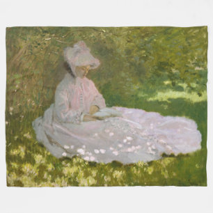 Frühling, impressionistisches Porträt, Claude Mone Fleecedecke