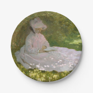 Frühling, impressionistisches Porträt, Claude Mone Pappteller