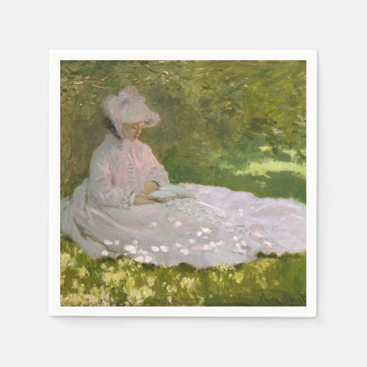 Frühling, impressionistisches Porträt, Claude Mone Serviette (Vorderseite)