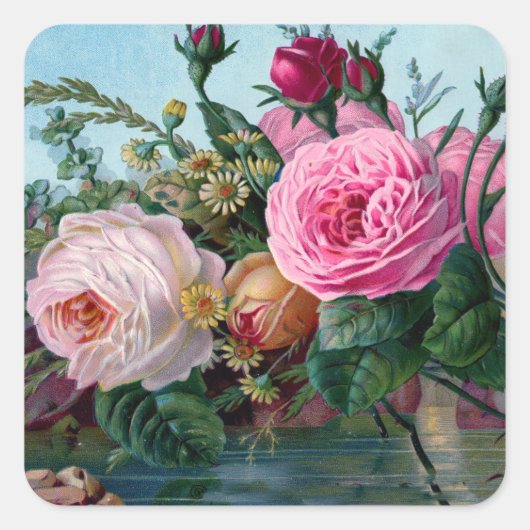 Frühling in Blütenaufkleber Quadratischer Aufkleber (Vorderseite)