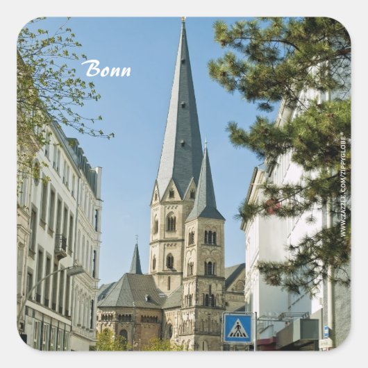Frühling in Bonn Quadratischer Aufkleber (Vorderseite)