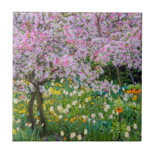 Frühling in Claude Monets Garten Fliese