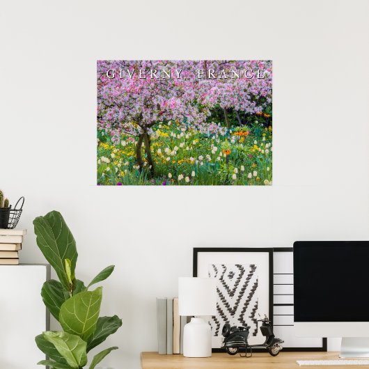 Frühling in Claude Monets Garten Poster (Heimbüro)