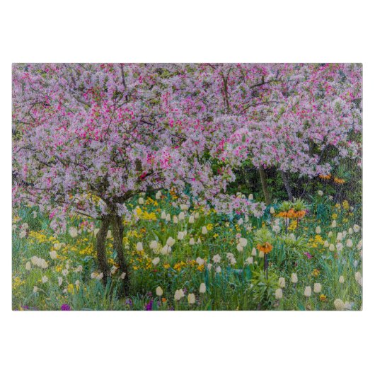 Frühling in Claude Monets Garten Schneidebrett (Vorderseite)