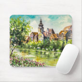 Frühling in der kleinen Stadt auf dem Fluss Mousepad (Mit Mouse)