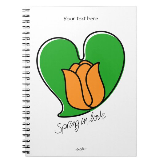 Frühling in der Liebe - Orangefarbene Tulpen Notizblock (Vorderseite)