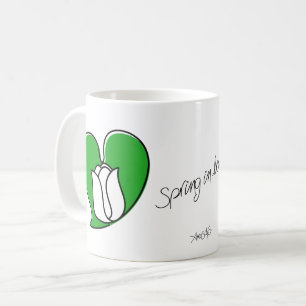 Frühling in der Liebe - Weiße Tulpen Kaffeetasse