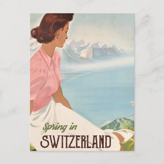 Frühling in der Schweiz Postkarte (Vorderseite)