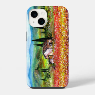Frühling in der Toskana Landschaft Bunte Blumenfel iPhone 14 Hülle