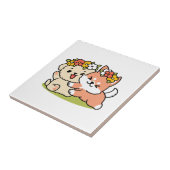 Frühling in Farbe - Adorable Hunde Illustration Fliese (Seite)