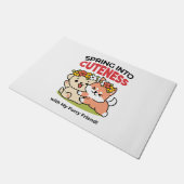 Frühling in Farbe - Adorable Hunde Illustration Fußmatte (Schrägansicht)