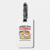 Frühling in Farbe - Adorable Hunde Illustration Gepäckanhänger (Rückseite vertikal)