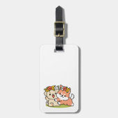 Frühling in Farbe - Adorable Hunde Illustration Gepäckanhänger (Vorderseite vertikal)