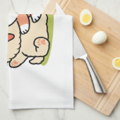 Frühling in Farbe - Adorable Hunde Illustration Geschirrtuch (Viertel Falte)