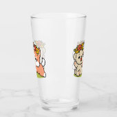 Frühling in Farbe - Adorable Hunde Illustration Glas (Links)