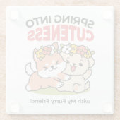 Frühling in Farbe - Adorable Hunde Illustration Glasuntersetzer (Rückseite)